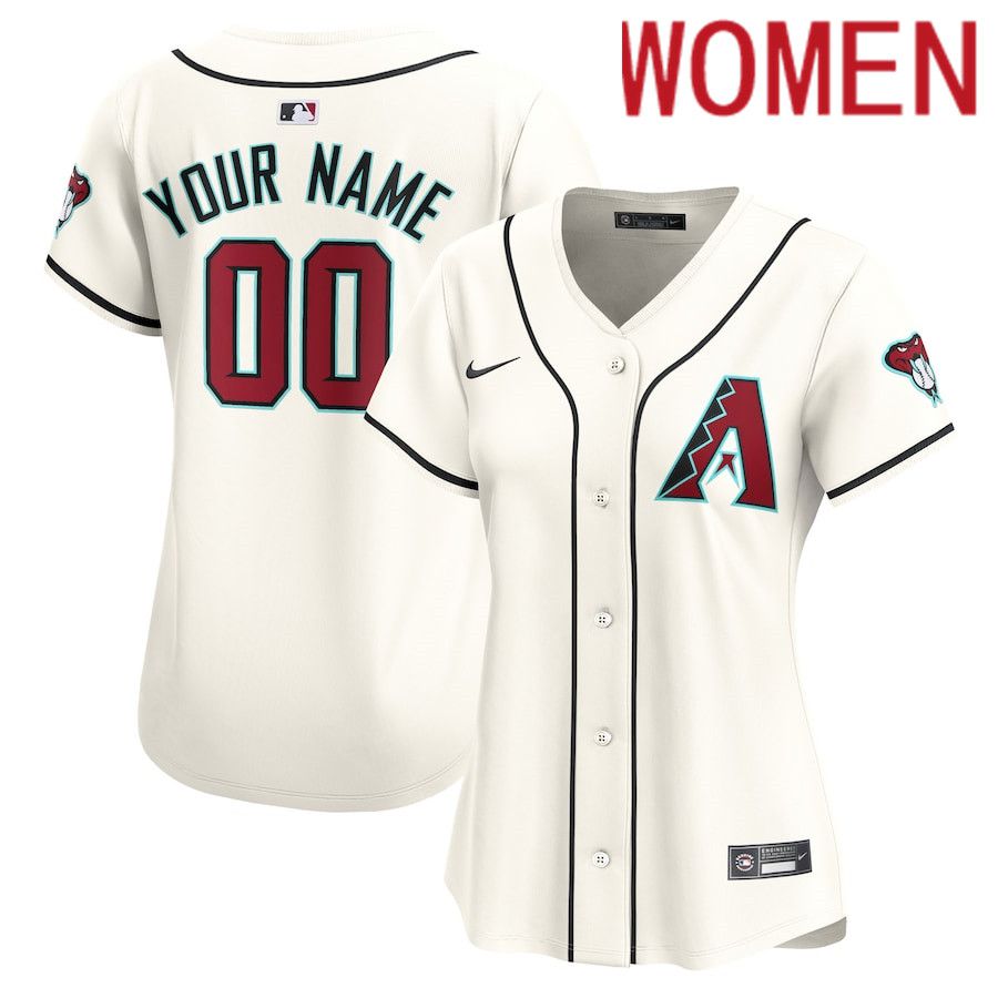 Women Arizona Diamondbacks Nike White Home Limited Custom MLB Jersey